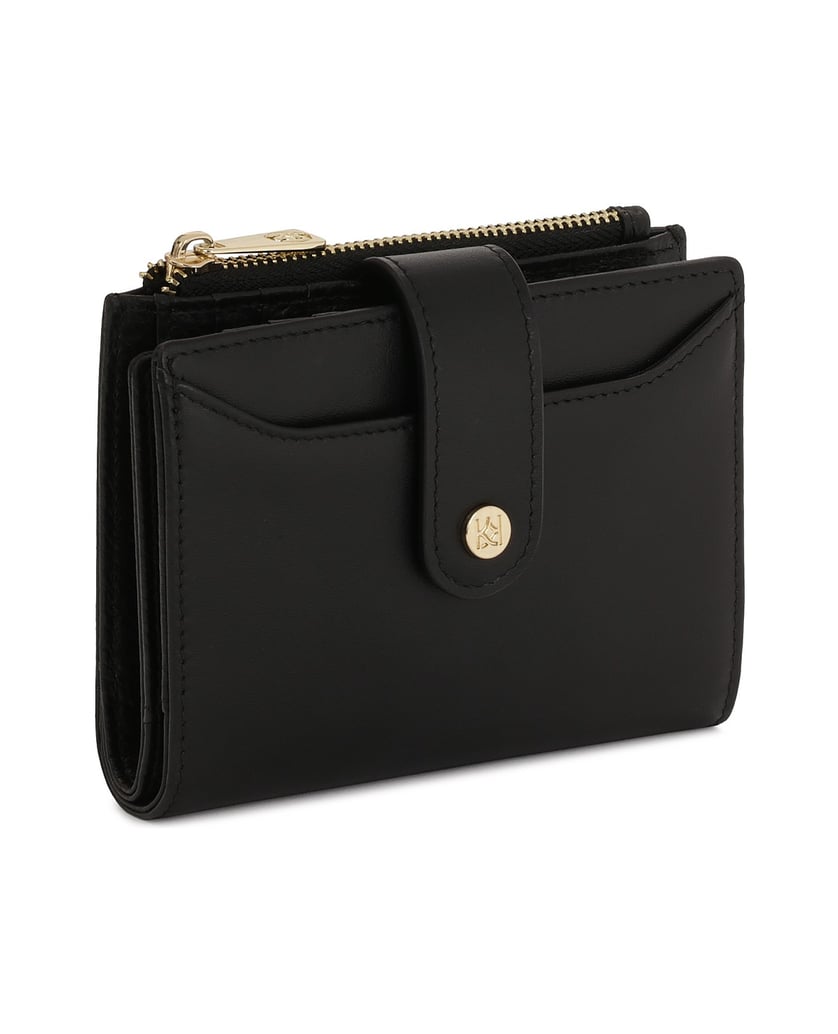 Kazar-Black-flat-leather-wallet-černá