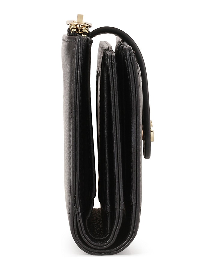 Kazar-Black-flat-leather-wallet-černá