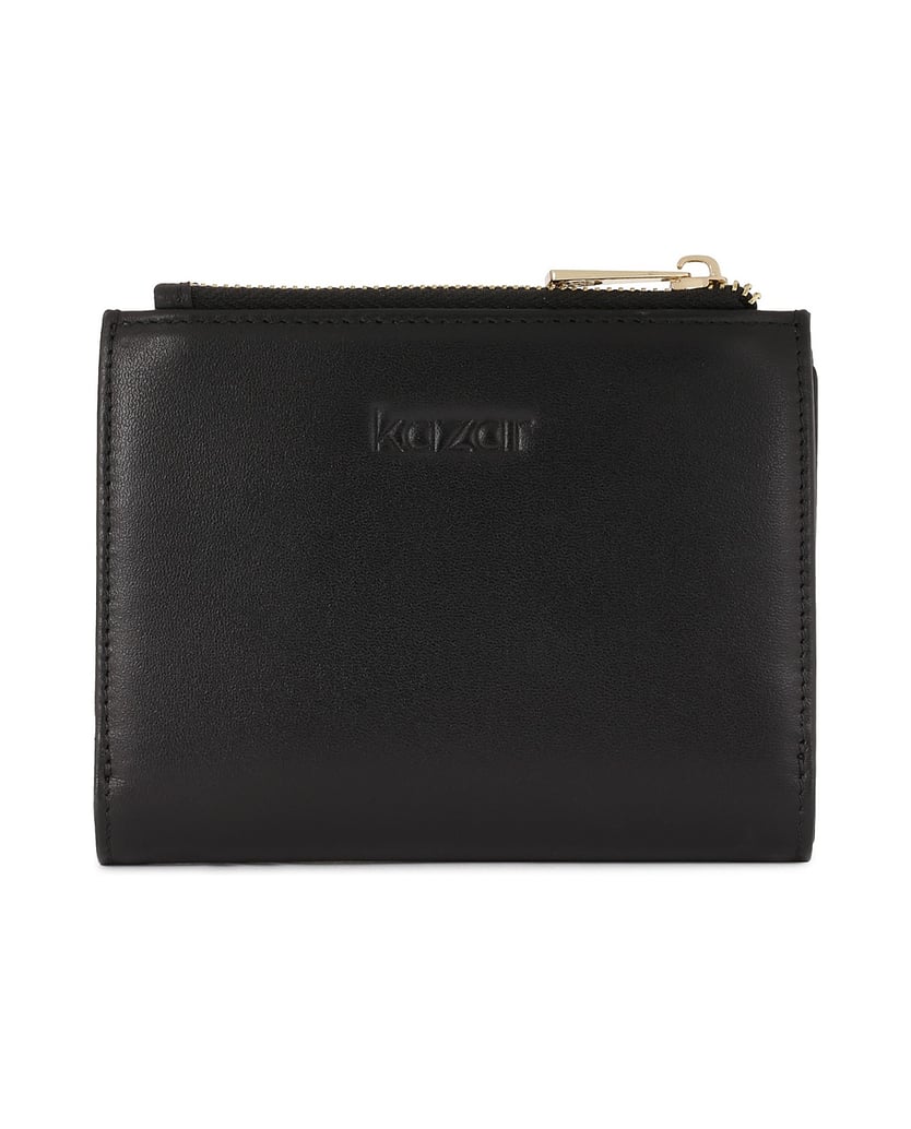 Kazar-Black-flat-leather-wallet-černá