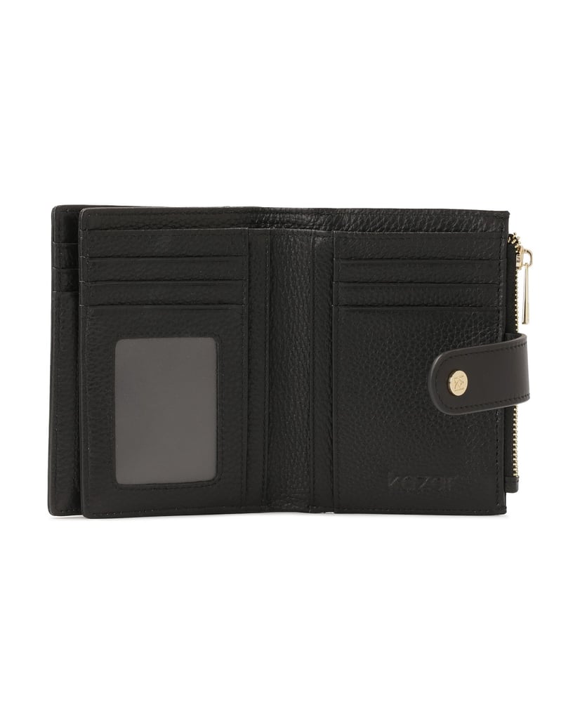 Kazar-Black-flat-leather-wallet-černá