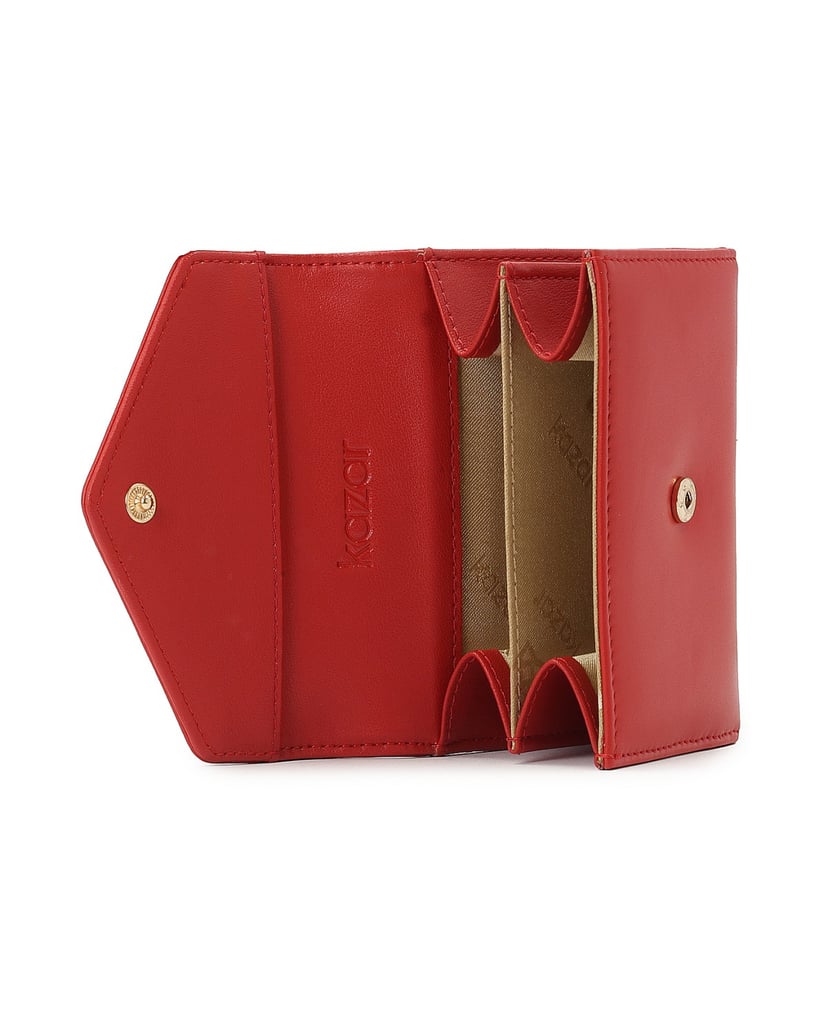 Kazar-Small-red-wallet-with-gold-logo-červená