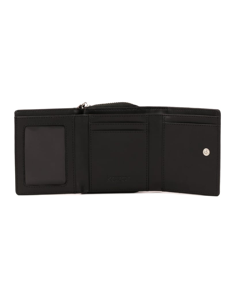 Kazar-Compact-leather-wallet-with-clasp-čierna