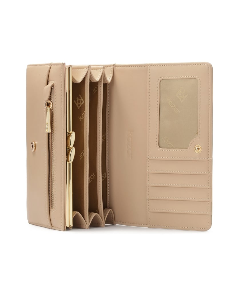 Kazar-Beige-leather-wallet-with-straps-béžová