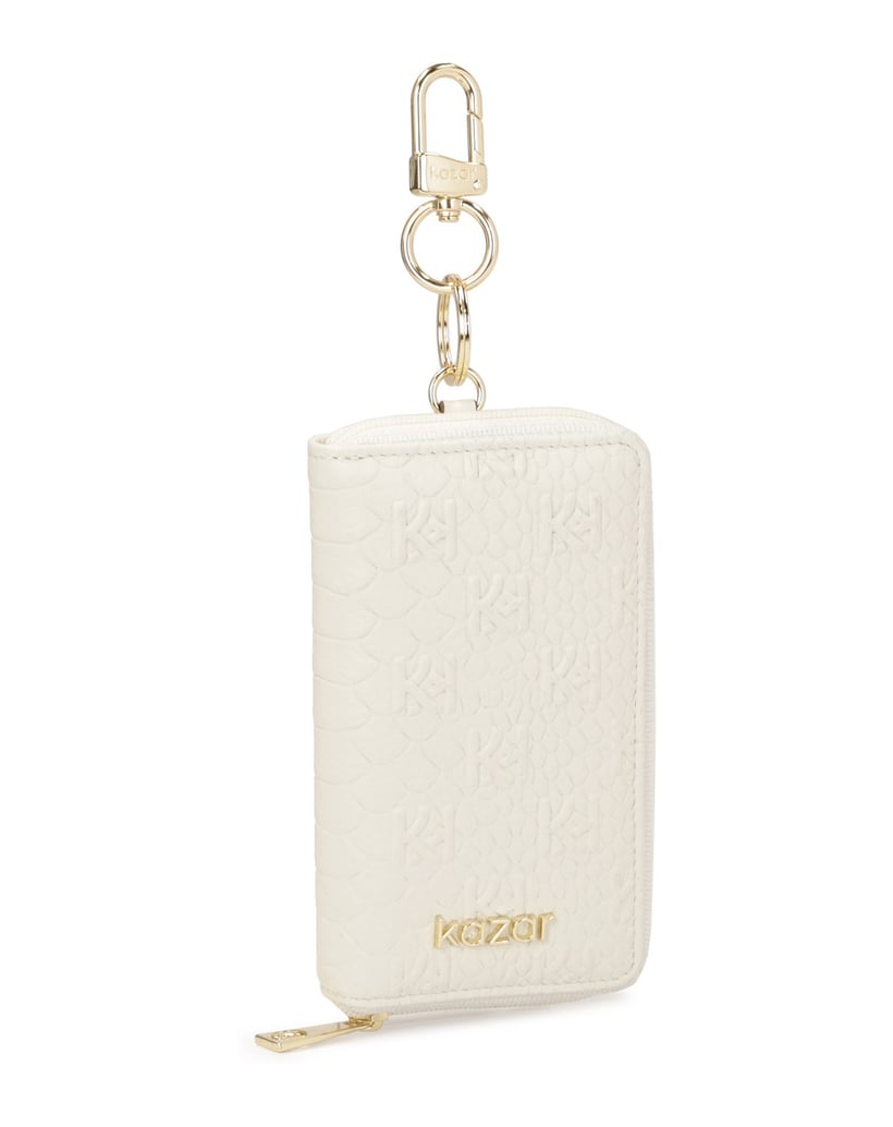 Kazar-White-leather-card-case-with-embossed-motif-biela