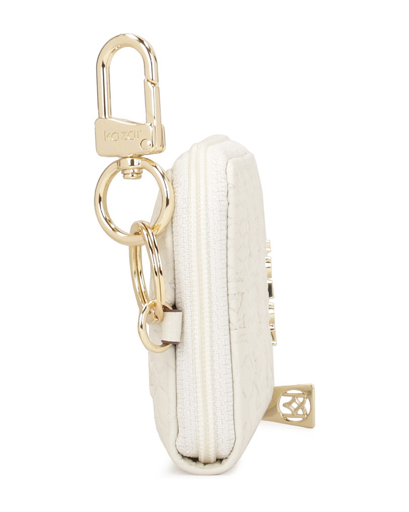Kazar-White-leather-card-case-with-embossed-motif-biela