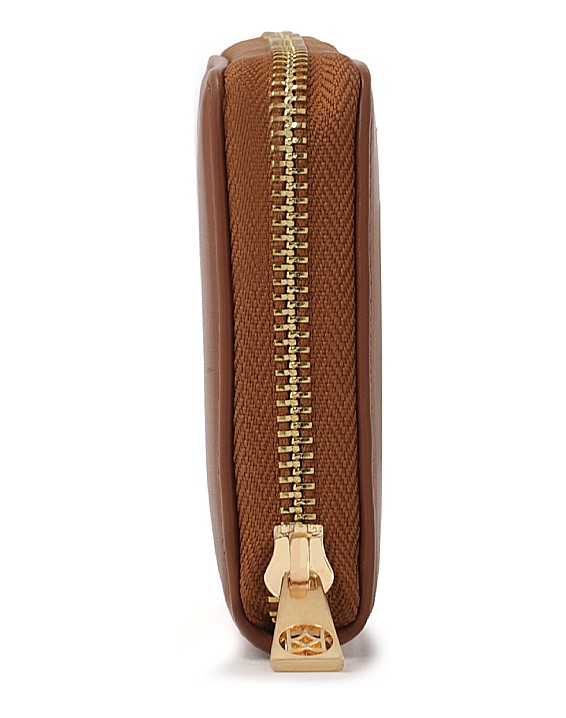 Kazar-Elongated-slider-wallet-with-strap-hnedá