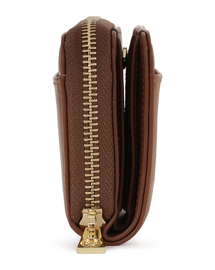 Kazar-Small-brown-wallet-with-snap-closure-flap-hnedá