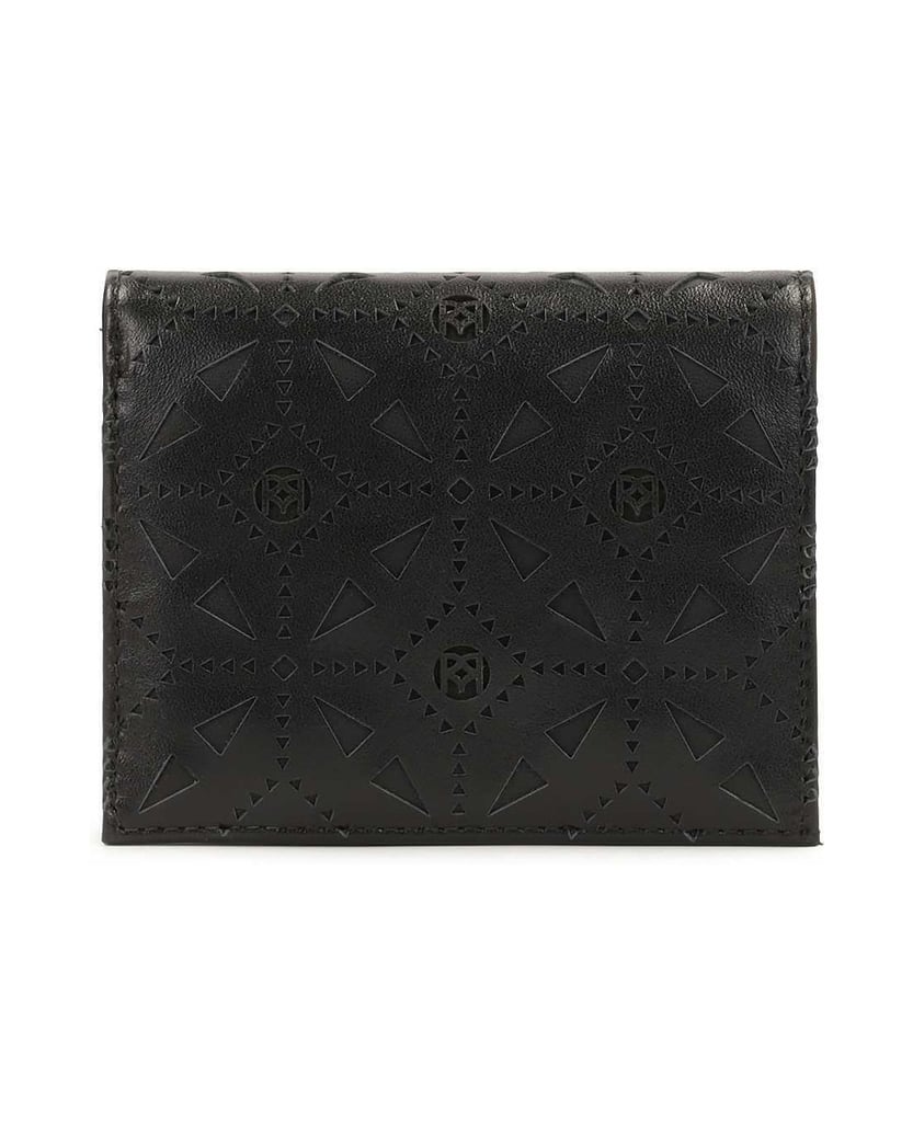 Kazar-Compact-openwork-leather-wallet-čierna