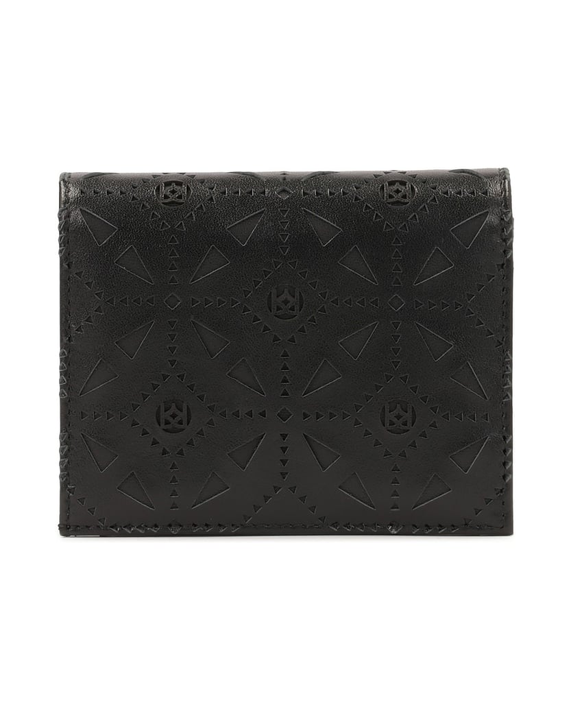 Kazar-Compact-openwork-leather-wallet-čierna