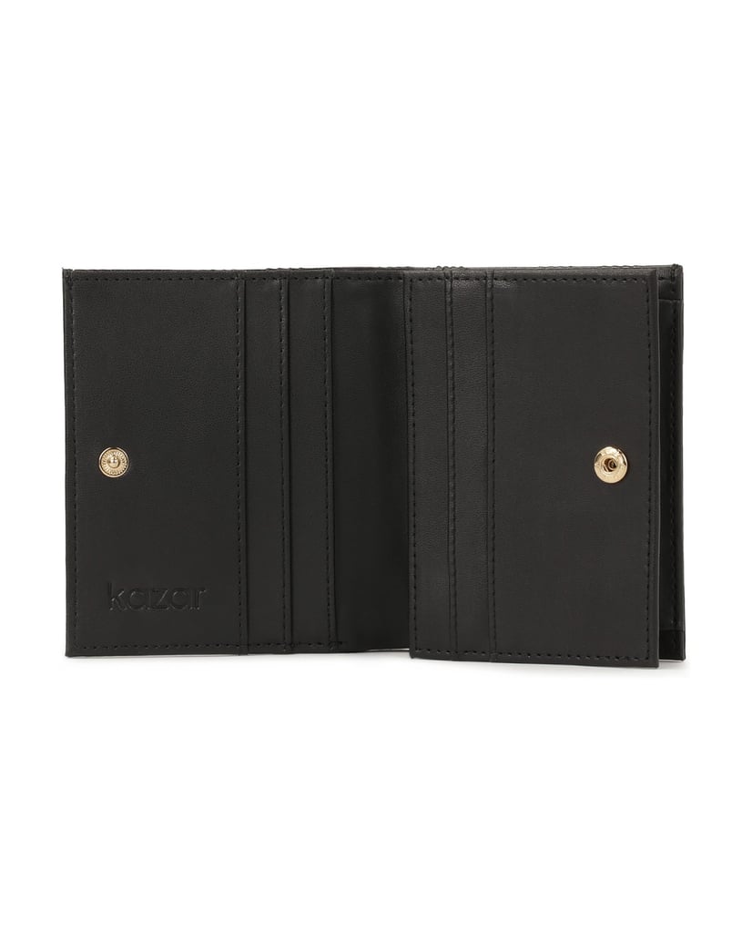 Kazar-Compact-openwork-leather-wallet-čierna