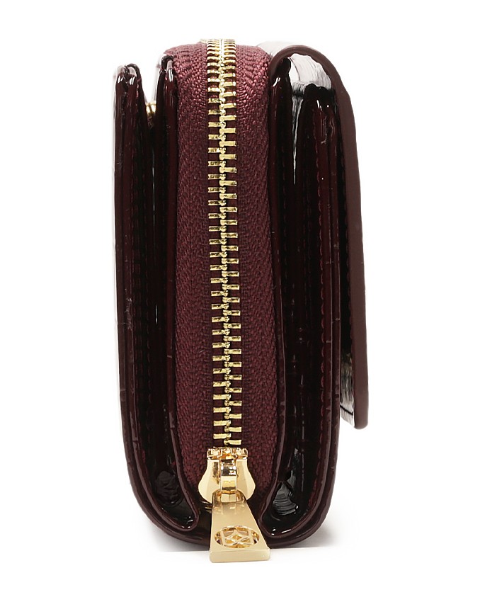 Kazar-Maroon-wallet-in-embossed-patent-leather-červená