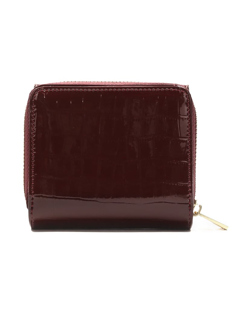 Kazar-Maroon-wallet-in-embossed-patent-leather-červená