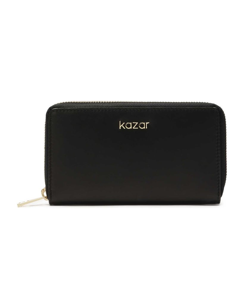 Kazar-Black-leather-wallet-with-zipper-černá