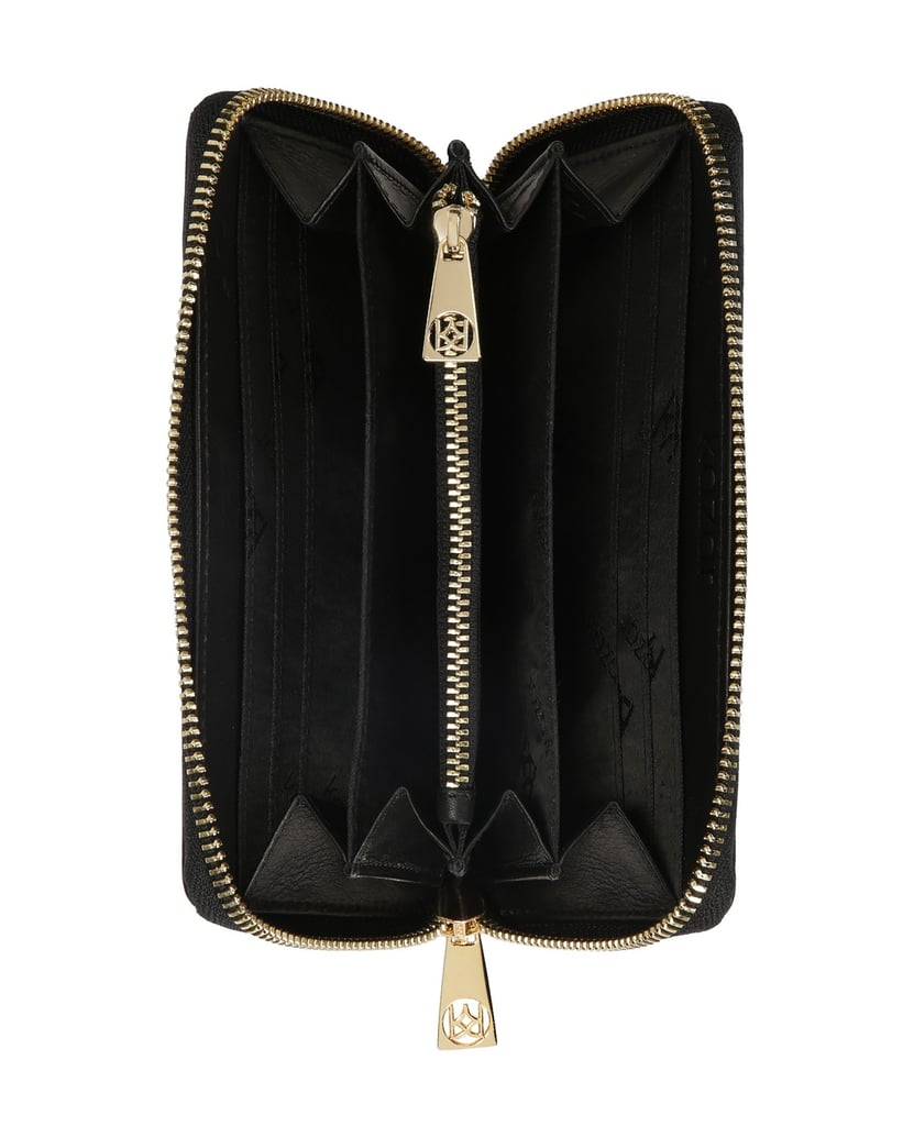 Kazar-Black-leather-wallet-with-zipper-černá