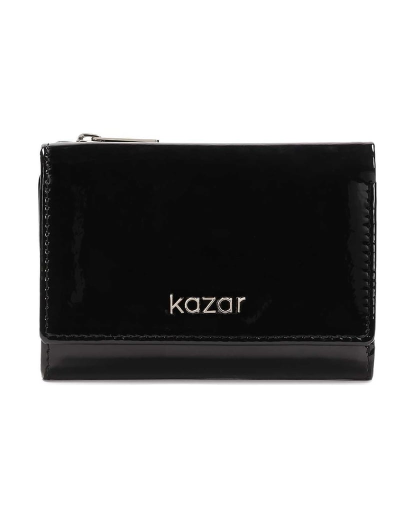 Kazar-Wrinkled-glossy-leather-wallet-čierna