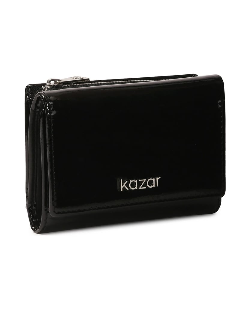 Kazar-Wrinkled-glossy-leather-wallet-čierna