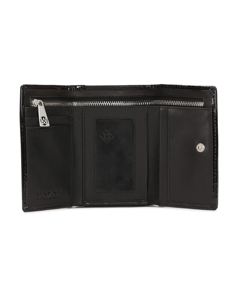 Kazar-Wrinkled-glossy-leather-wallet-čierna