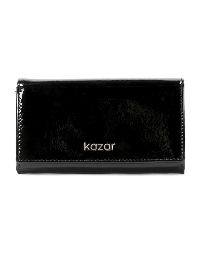 Kazar-Wrinkled-patent-leather-wallet-černá