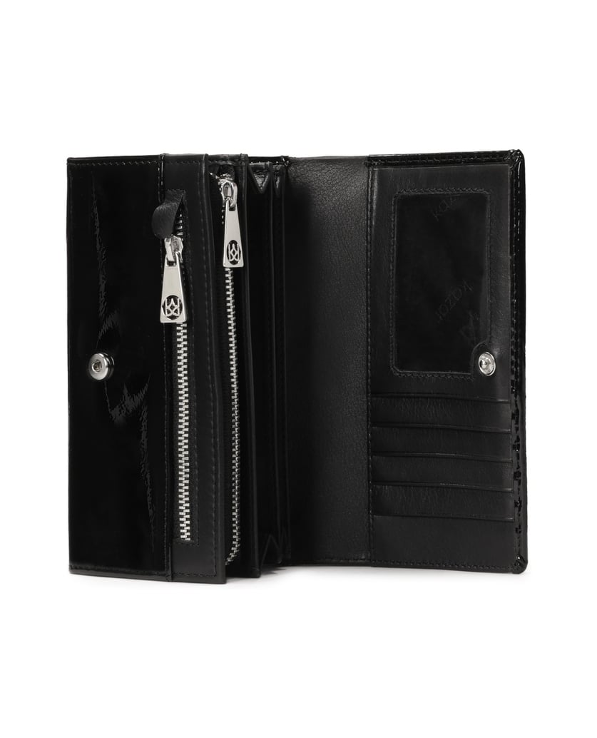 Kazar-Wrinkled-patent-leather-wallet-černá