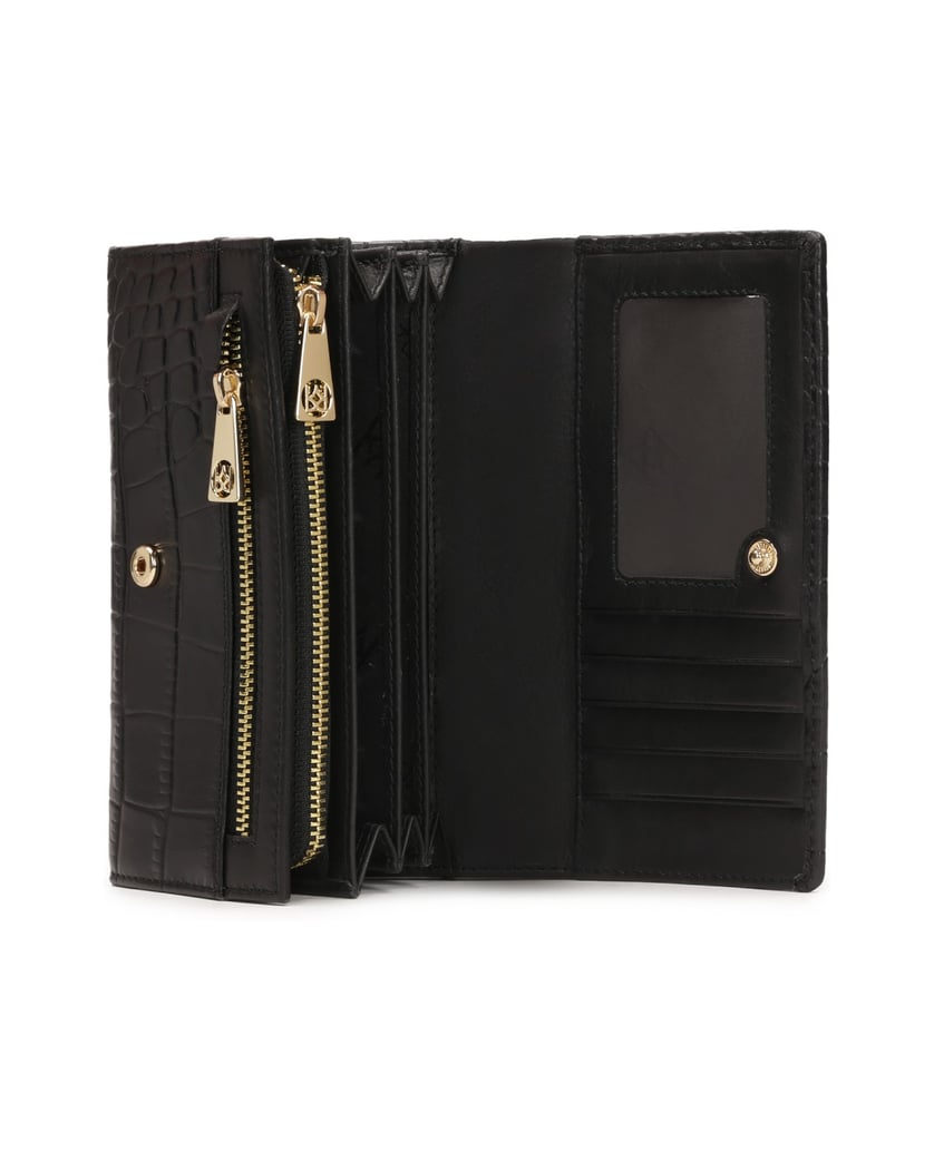 Kazar-Black-leather-wallet-with-croco-motif-černá