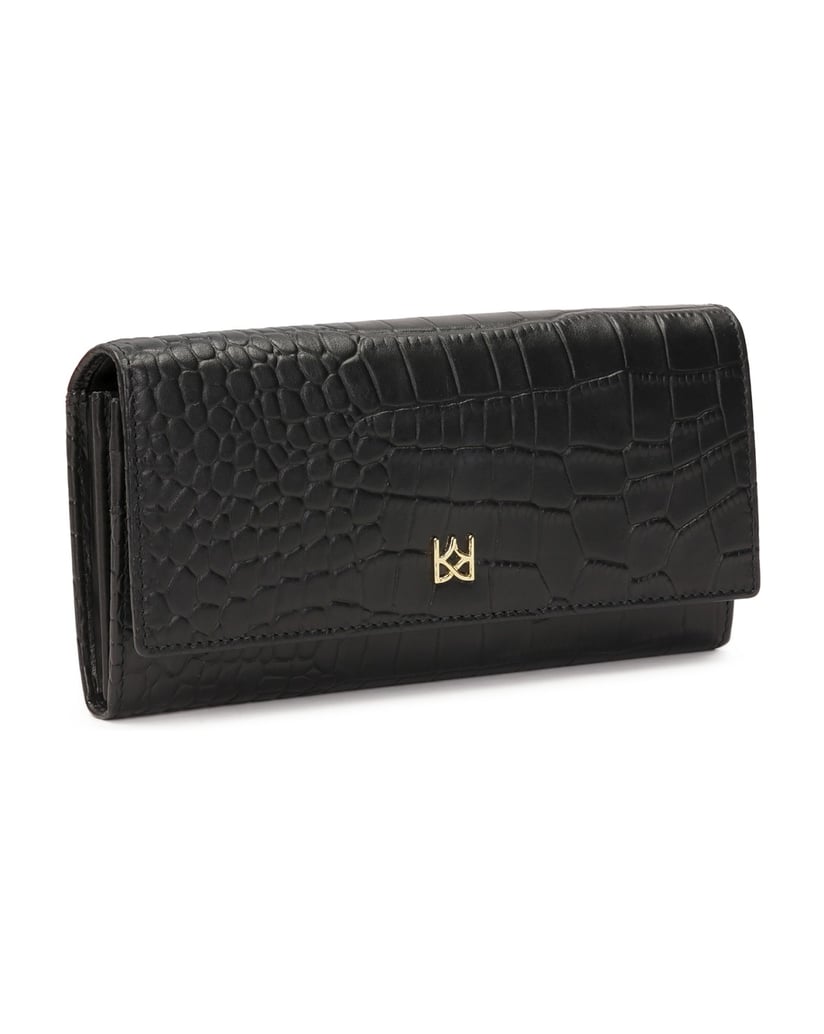 Kazar-Oblong-black-wallet-in-embossed-leather-černá