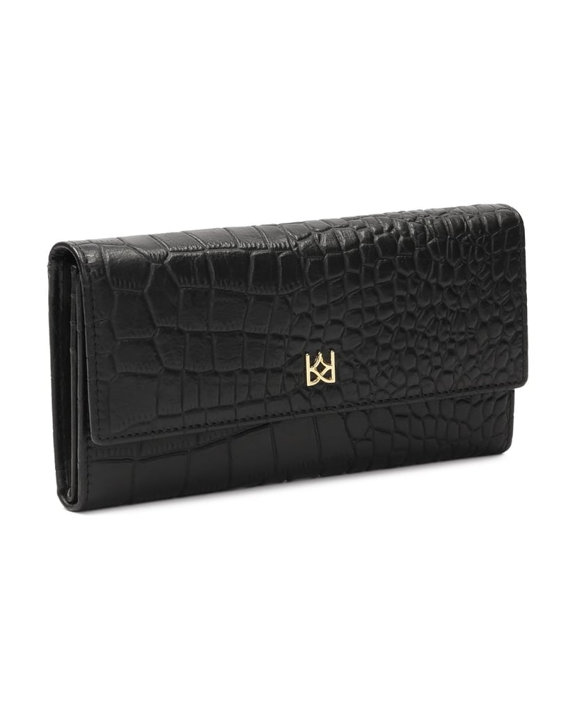 Kazar-Oblong-wallet-with-embossed-pattern-čierna