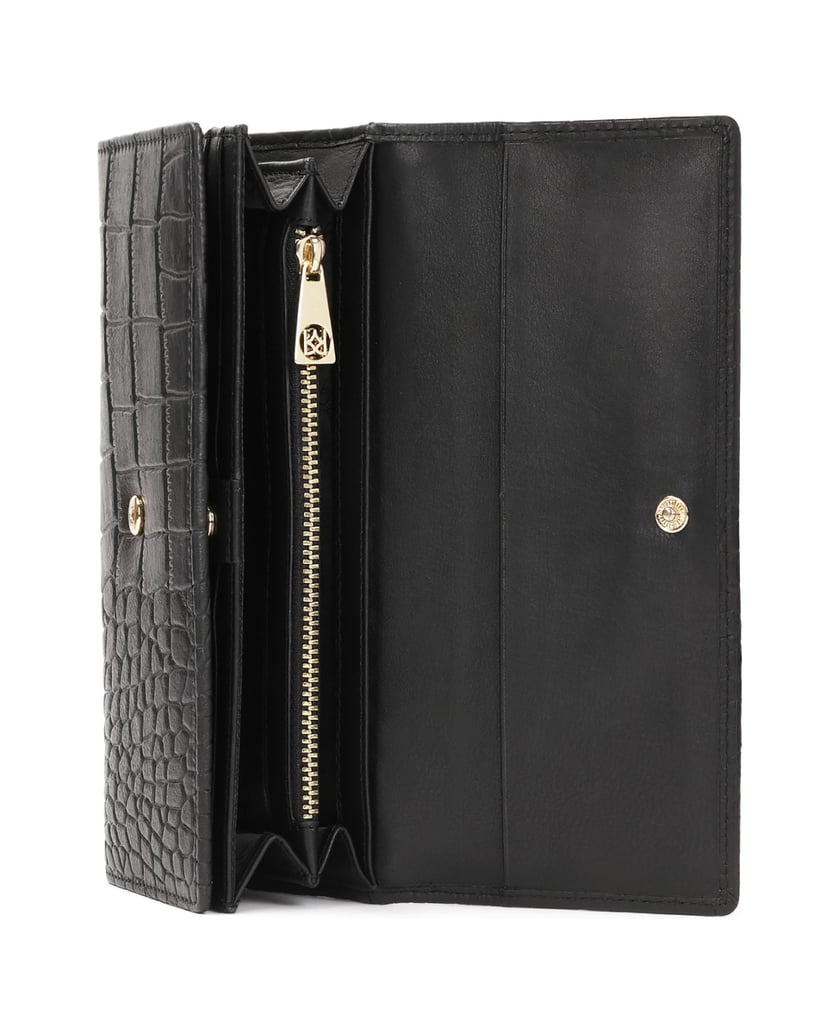 Kazar-Oblong-wallet-with-embossed-pattern-čierna