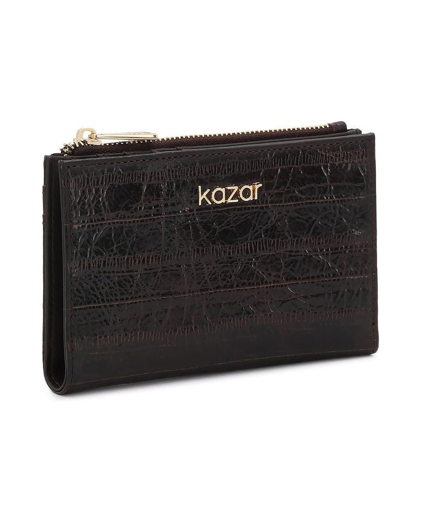 Kazar-Brown-embossed-leather-wallet-with-coin-compartment-hnedá