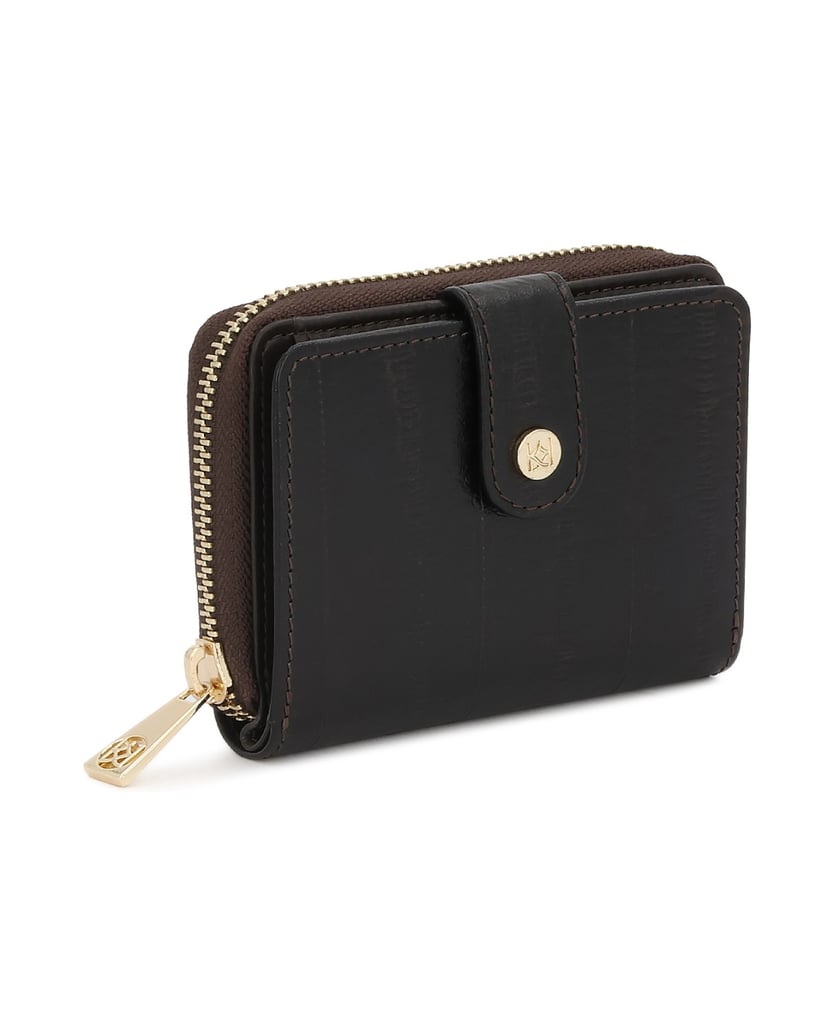 Kazar-Brown-eel-style-embossed-leather-wallet-tmavá-hnedá