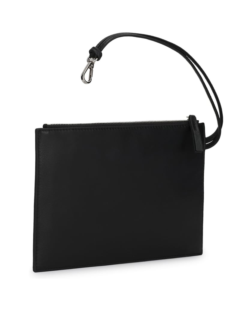 Kazar-Leather-purse-organizer-with-strap-and-snap-hook-černá