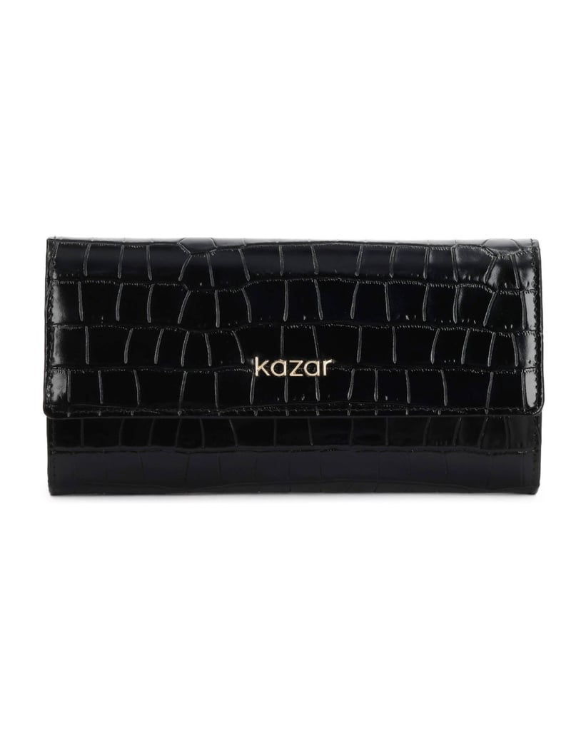 Kazar-Black-embossed-leather-wallet-with-magnetic-closure-černá