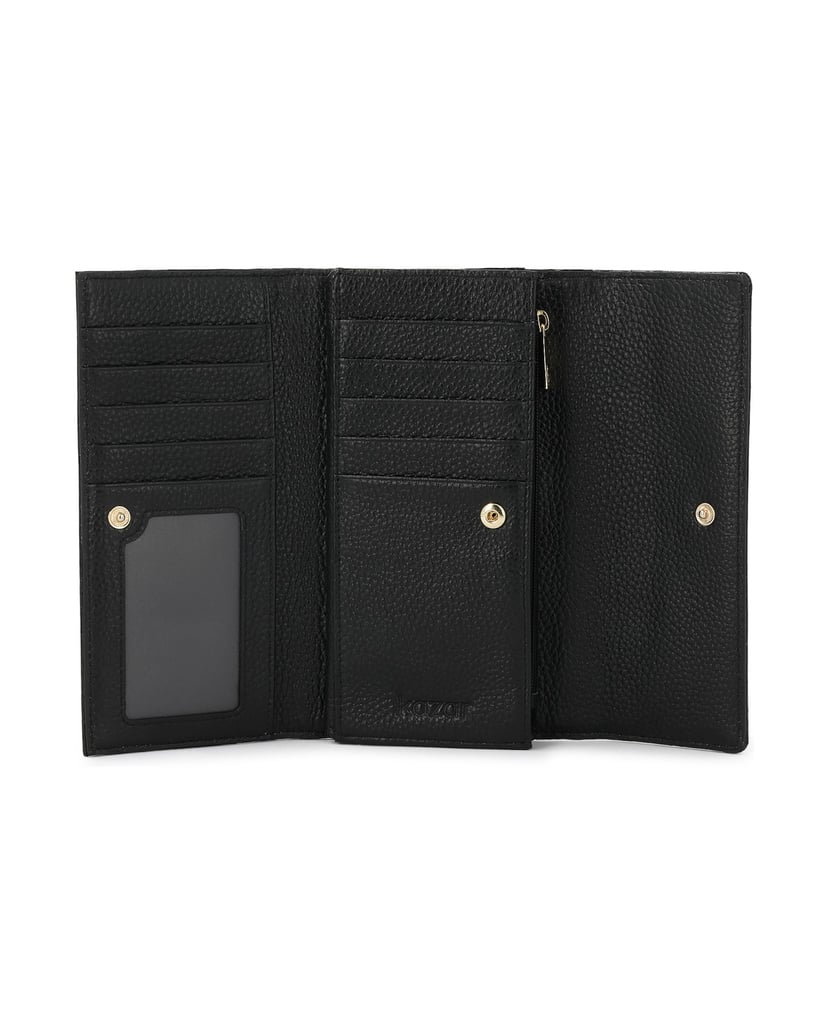 Kazar-Black-embossed-leather-wallet-with-magnetic-closure-černá