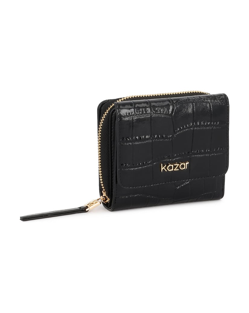 Kazar-Women's-wallet-in-embossed-leather-in-black-černá