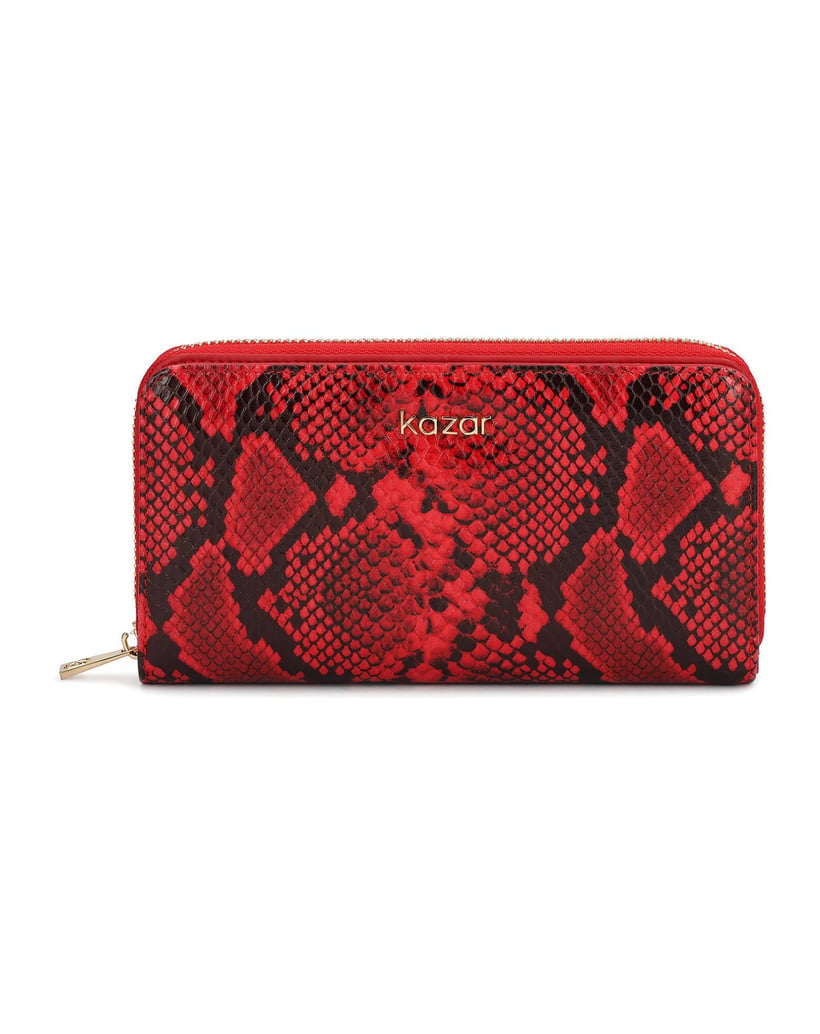 Kazar-Red-snake-pattern-wallet-červená