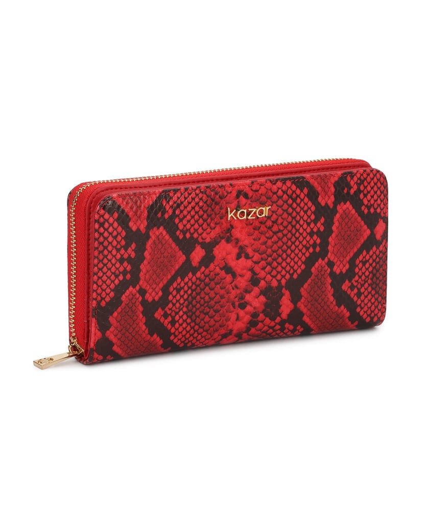 Kazar-Red-snake-pattern-wallet-červená