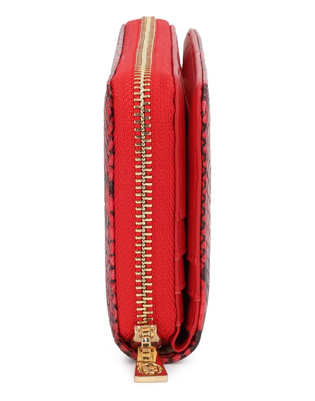 Kazar-Red-snake-pattern-wallet-červená