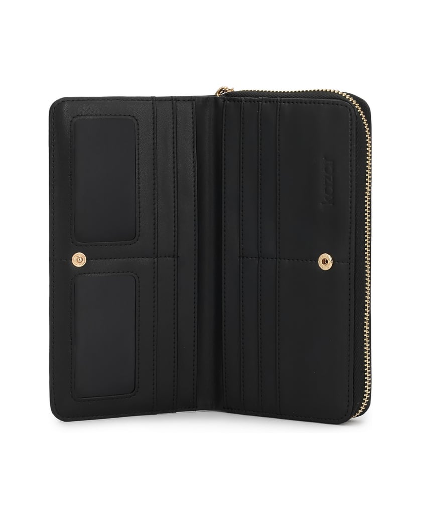 Kazar-Black-leather-wallet-with-an-elegant-pattern-černá