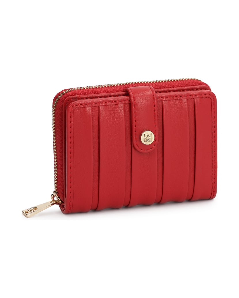 Kazar-Red-leather-women's-wallets-with-latch-and-card-compartments-červená