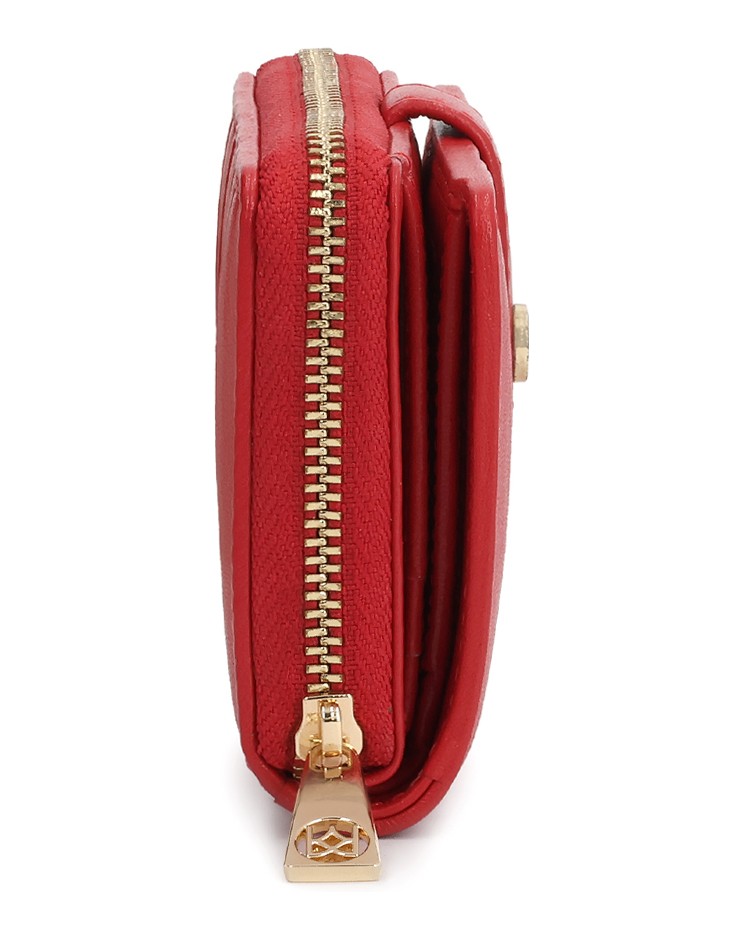 Kazar-Red-leather-women's-wallets-with-latch-and-card-compartments-červená