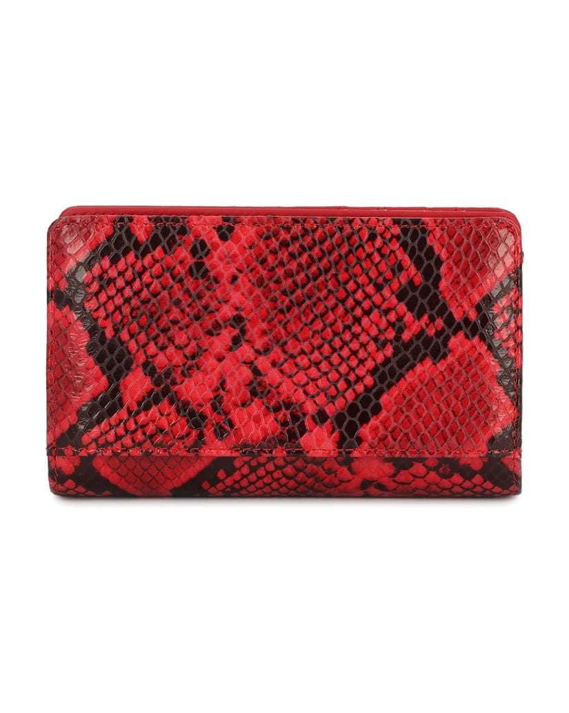 Kazar-Red-leather-wallet-embossed-with-snake-print-pattern-červená