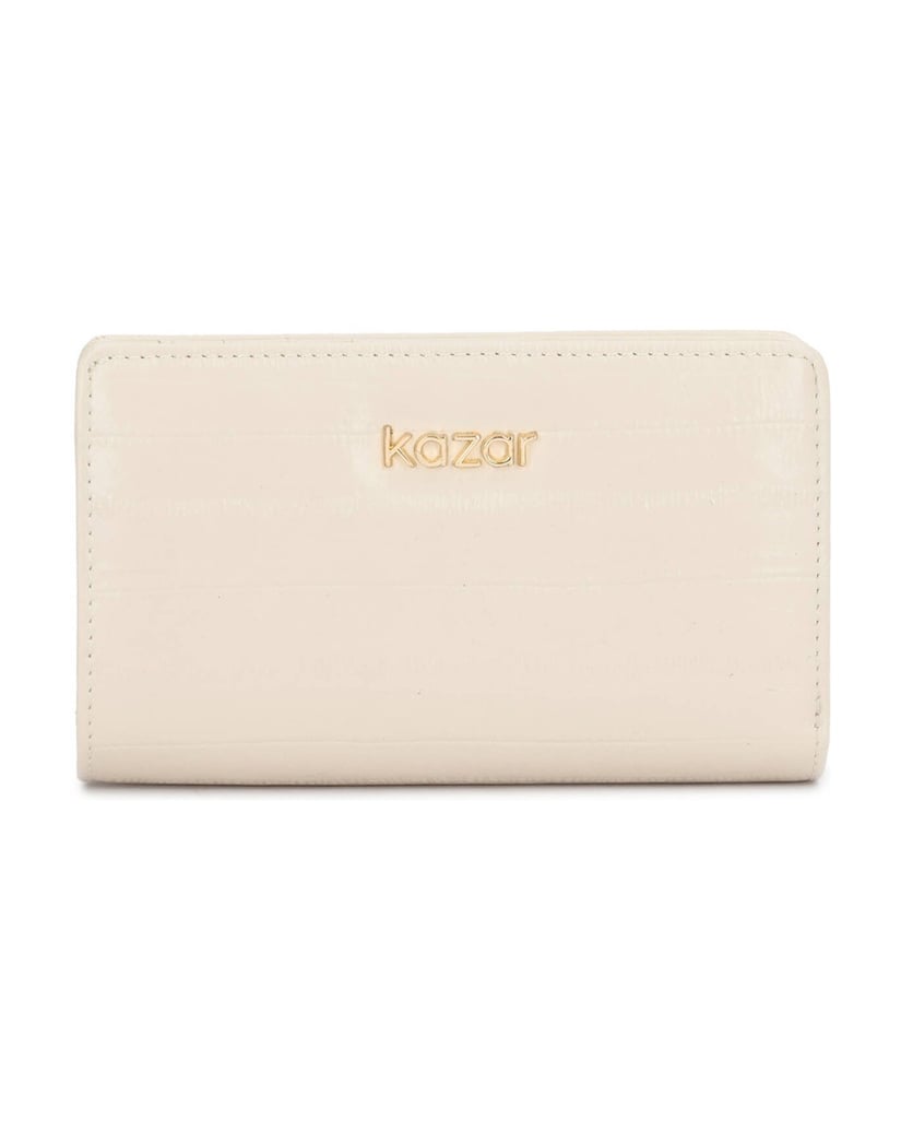 Kazar-Leather-wallet-in-a-shade-of-broken-white-with-subtle-embossing-bílá