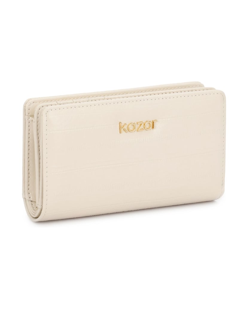 Kazar-Leather-wallet-in-a-shade-of-broken-white-with-subtle-embossing-bílá