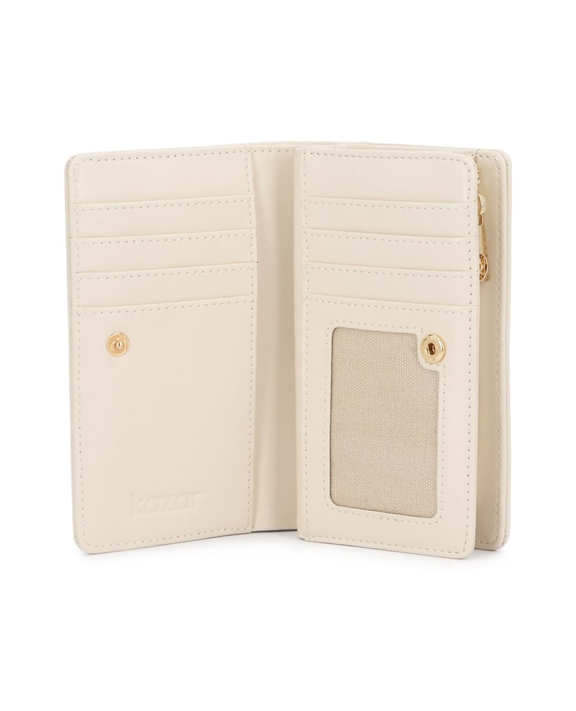Kazar-Leather-wallet-in-a-shade-of-broken-white-with-subtle-embossing-bílá