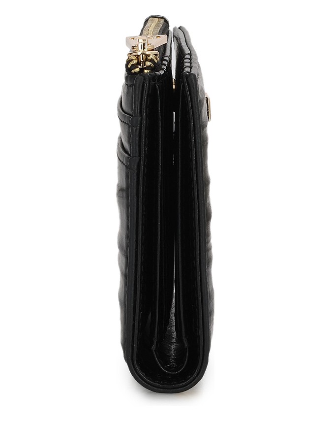 Kazar-Compact-wallet-with-elongated-embossing-černá