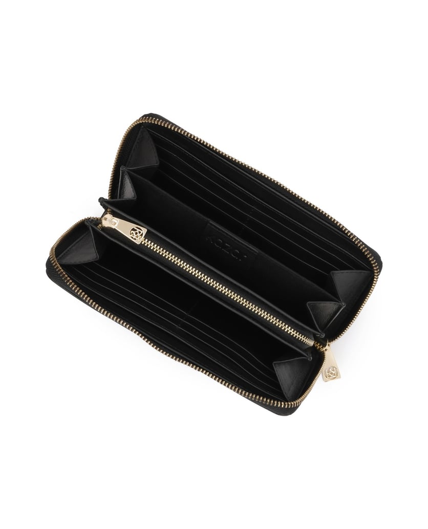 Kazar-Black-natural-leather-zippered-wallet-čierna