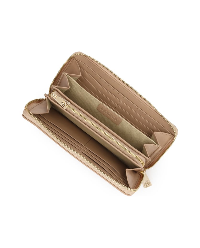 Kazar-Beige-leather-wallet-with-embossed-logo-béžová