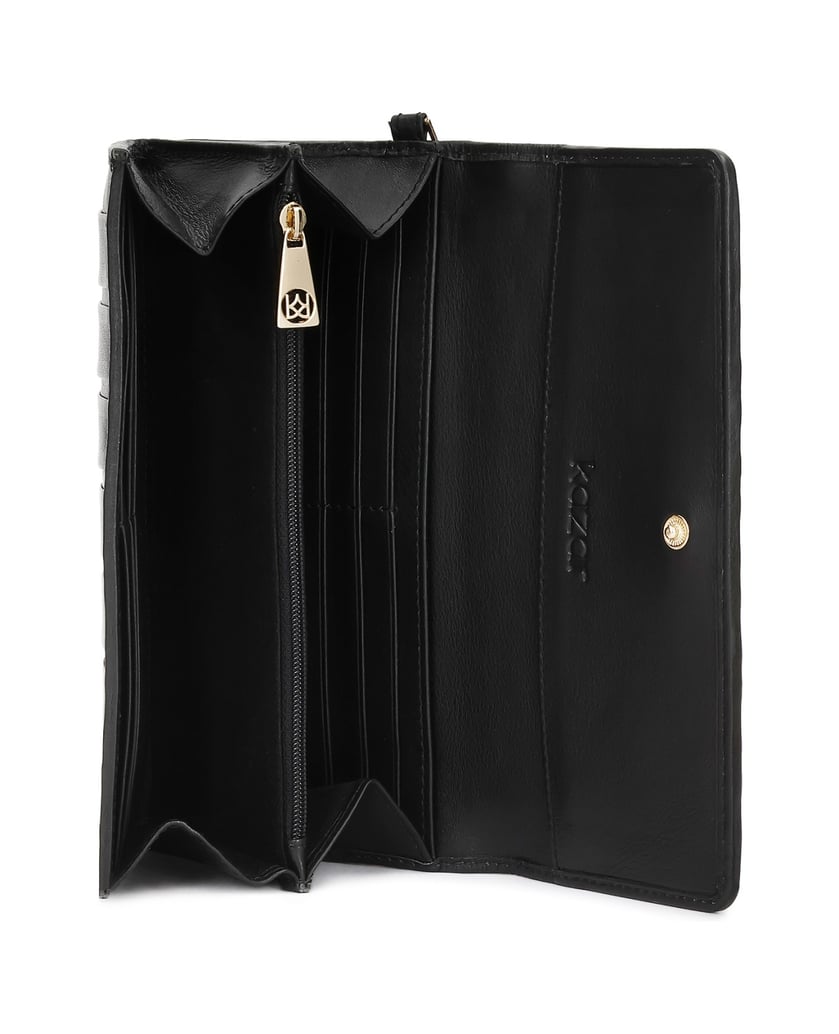 Kazar-Wallets-with-leather-tabs-and-belt-černá