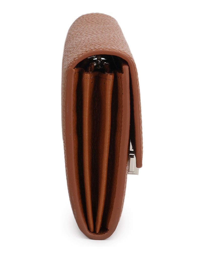 Kazar-Oblong-wallet-with-a-flap-of-light-brown-leather-ťavia