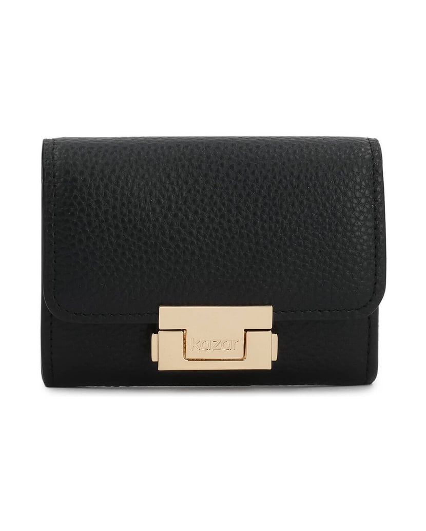 Kazar-Sleek-leather-wallet-with-elegant-clasp-čierna