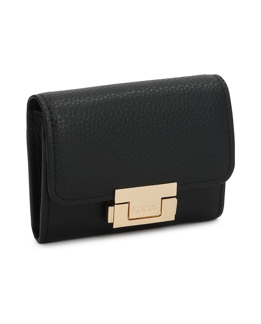 Kazar-Sleek-leather-wallet-with-elegant-clasp-čierna
